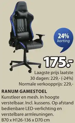 Jysk Ranum gamestoel aanbieding