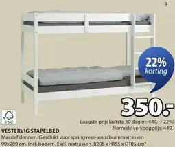 Jysk Vestervig stapelbed aanbieding