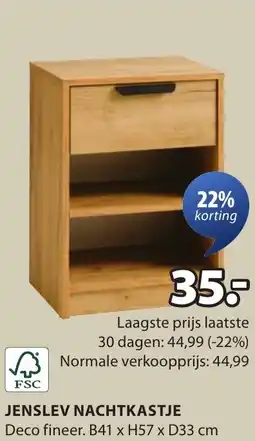 Jysk Jenslev nachtkastje aanbieding