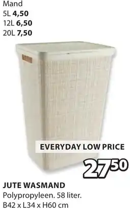 Jysk Jute wasmand aanbieding