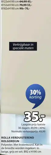 Jysk Rolla verduisterend rolgordijn aanbieding
