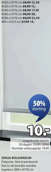 Jysk Senja rolgordijn aanbieding