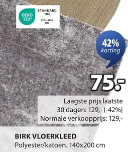 Jysk Birk vloerkleed aanbieding