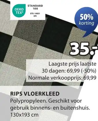Jysk Rips vloerkleed aanbieding
