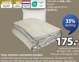 Jysk Texel droom 4-seizoenen dekbed aanbieding