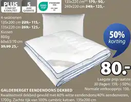 Jysk Galdeberget eendendons dekbed aanbieding