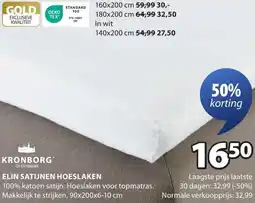 Jysk Kronborg elin satijnen hoeslaken aanbieding