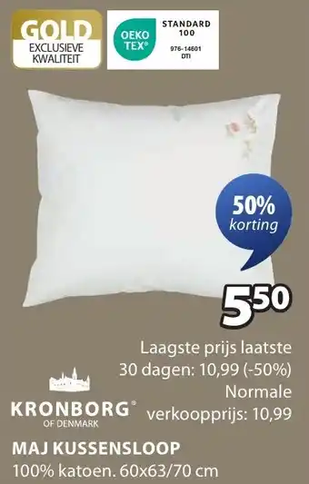 Jysk Kronborg maj kussensloop aanbieding
