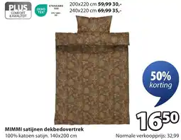Jysk MIMMI satijnen dekbedovertrek aanbieding