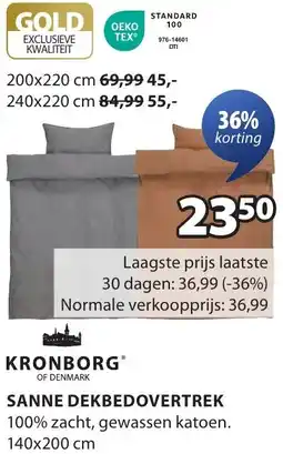 Jysk Kronborg sanne dekbedovertrek aanbieding