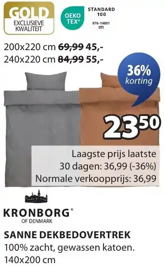 Jysk Kronborg sanne dekbedovertrek aanbieding