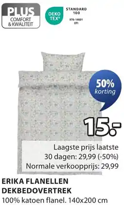 Jysk Erika flanellen dekbedovertrek aanbieding