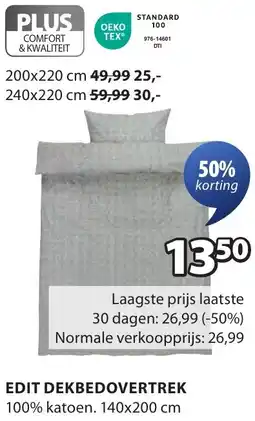 Jysk Edit dekbedovertrek aanbieding