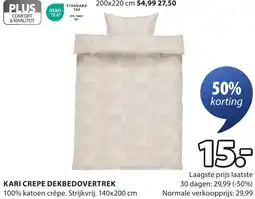 Jysk Kari crepe dekbedovertrek aanbieding