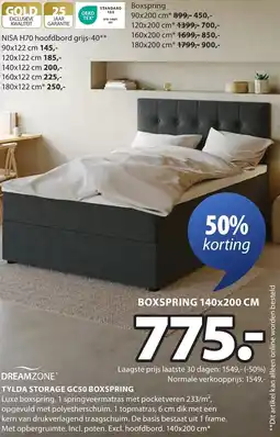 Jysk Dreamzone tylda storage GC50 boxspring aanbieding