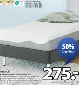 Jysk Wellpur hovda GF110 schuimmatras aanbieding