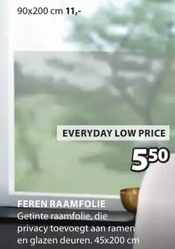 Jysk Feren raamfolie aanbieding