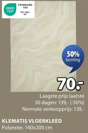 Jysk Klematis vloerkleed aanbieding
