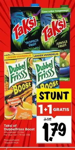 Vomar Voordeelmarkt Taksi of Dubbelfrisss Boost aanbieding