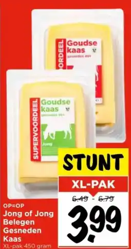 Vomar Voordeelmarkt Jong of Jong Belegen Gesneden Kaas aanbieding