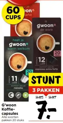 Vomar Voordeelmarkt G'woon Koffie capsules aanbieding