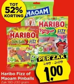 Vomar Voordeelmarkt Haribo Fizz of Maoam Pinballs aanbieding