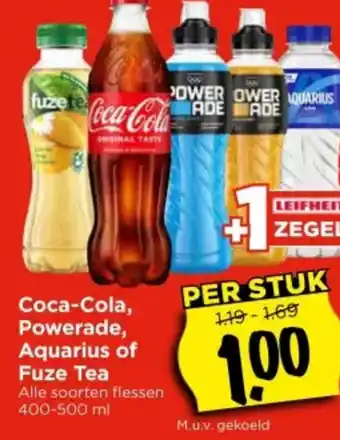 Vomar Voordeelmarkt Coca-Cola, Powerade, Aquarius of Fuze Tea aanbieding