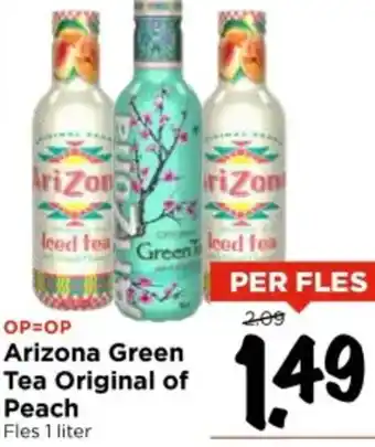Vomar Voordeelmarkt Arizona Green Tea Original of Peach aanbieding