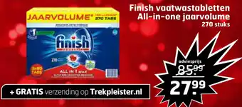 Trekpleister Finish vaatwastabletten All-in-one jaarvolume aanbieding