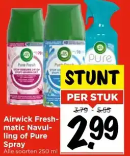 Vomar Voordeelmarkt Airwick Fresh matic Navul ling of Pure Spray aanbieding