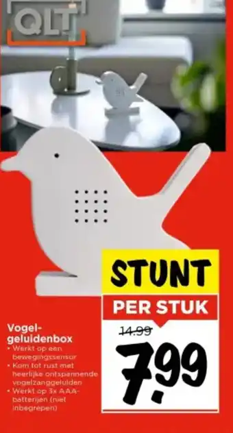 Vomar Voordeelmarkt Vogel geluidenbox aanbieding