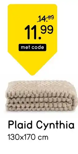 Leen Bakker Plaid Cynthia Sandy aanbieding