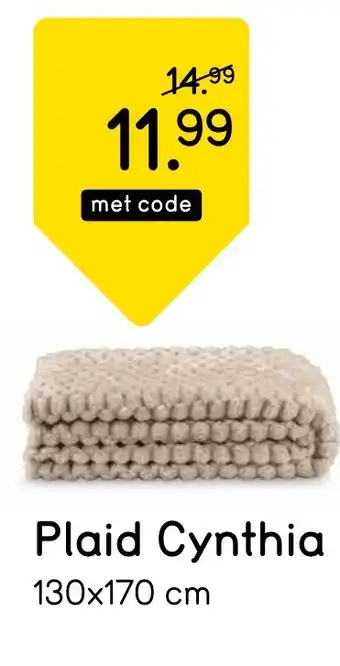Leen Bakker Plaid Cynthia Sandy aanbieding