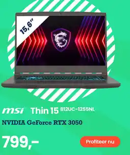 Paradigit msi Thin 15 B12UC-1255NL aanbieding