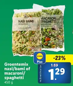 Lidl Groentemix nasi/bami of macaroni/ spaghetti aanbieding