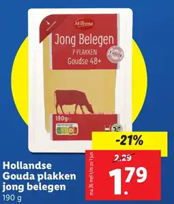 Lidl Hollandse Gouda plakken jong belegen aanbieding