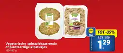 Lidl Vegetarische spinaziekaasrondo of plantaardige kipstukjes aanbieding
