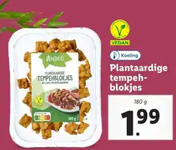 Lidl Plantaardige tempeh blokjes aanbieding