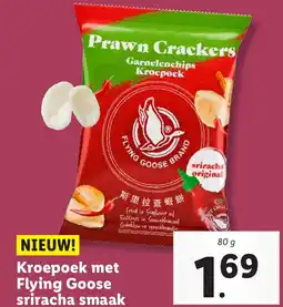 Lidl Kroepoek met Flying Goose sriracha smaak aanbieding