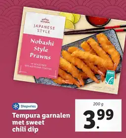 Lidl Tempura garnalen met sweet chili dip aanbieding