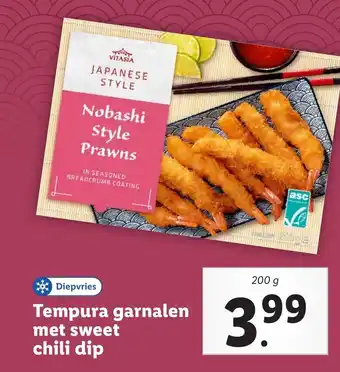 Lidl Tempura garnalen met sweet chili dip aanbieding