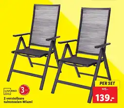 Lidl 2 verstelbare tuinstoelen Miami aanbieding