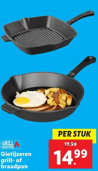 Lidl Gietijzeren grill of braadpan aanbieding