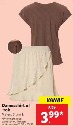 Lidl Damesshirt of rok aanbieding
