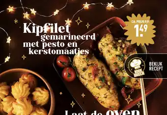 ALDI Kipfilet gemarineerd met pesto en kerstomaatjes aanbieding