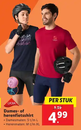 Lidl Dames of herenfietsshirt aanbieding