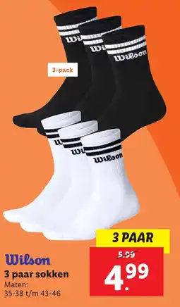 Lidl Wilson 3 paar sokken aanbieding