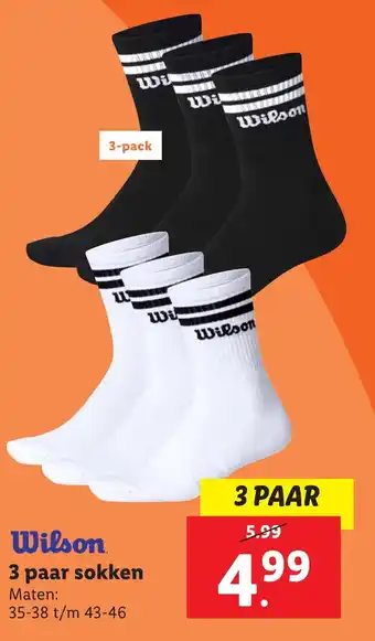 Lidl Wilson 3 paar sokken aanbieding