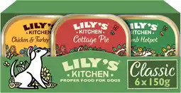 Amazon Lily's Kitchen Natvoer voor Volwassen Honden 6 x dienblad 150g - Classic Dinner Multipack aanbieding