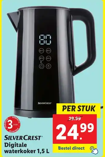 Lidl Silvercrest Digitale Bestel direct waterkoker 1,5 L aanbieding